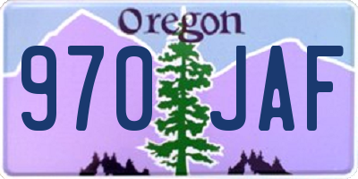 OR license plate 970JAF