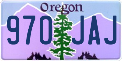 OR license plate 970JAJ