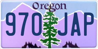 OR license plate 970JAP