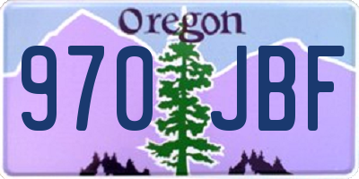 OR license plate 970JBF