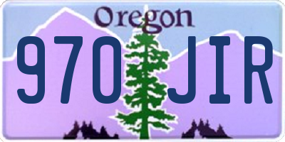 OR license plate 970JIR