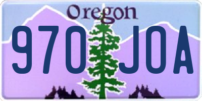 OR license plate 970JOA