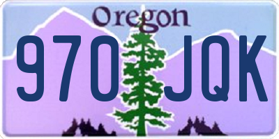 OR license plate 970JQK