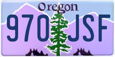 OR license plate 970JSF