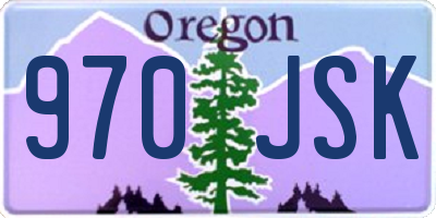 OR license plate 970JSK