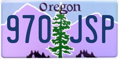 OR license plate 970JSP