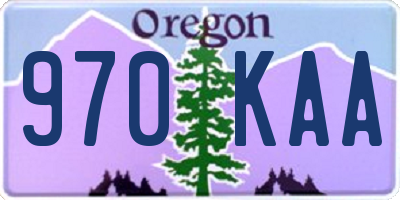 OR license plate 970KAA