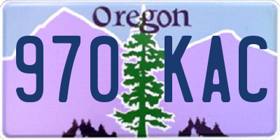 OR license plate 970KAC