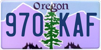 OR license plate 970KAF