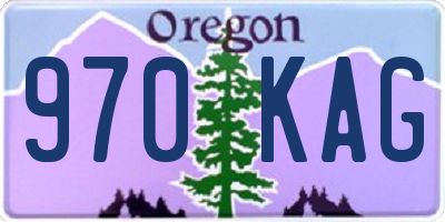 OR license plate 970KAG