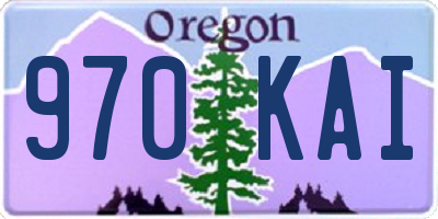 OR license plate 970KAI