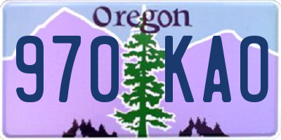 OR license plate 970KAO