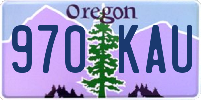 OR license plate 970KAU