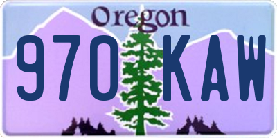 OR license plate 970KAW