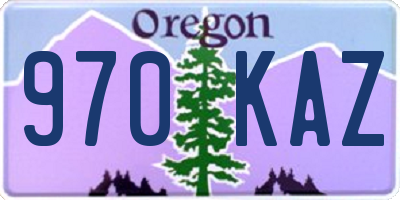 OR license plate 970KAZ