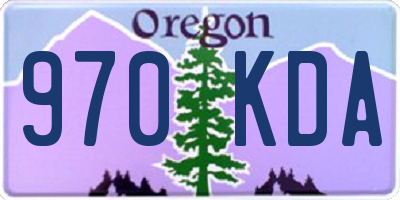 OR license plate 970KDA