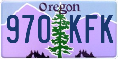 OR license plate 970KFK