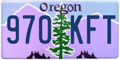 OR license plate 970KFT