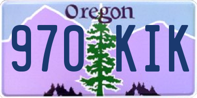 OR license plate 970KIK
