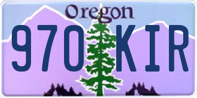 OR license plate 970KIR
