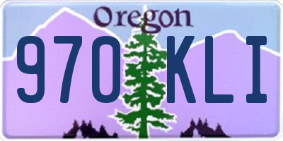 OR license plate 970KLI