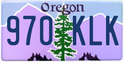 OR license plate 970KLK