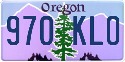 OR license plate 970KLO