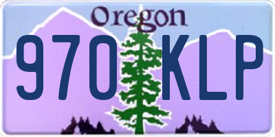 OR license plate 970KLP