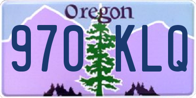 OR license plate 970KLQ