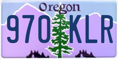 OR license plate 970KLR