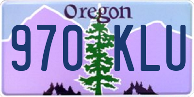 OR license plate 970KLU