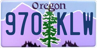 OR license plate 970KLW