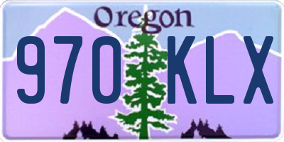 OR license plate 970KLX