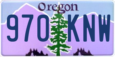 OR license plate 970KNW