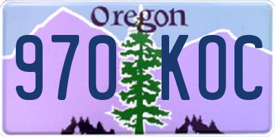 OR license plate 970KOC