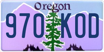 OR license plate 970KOD