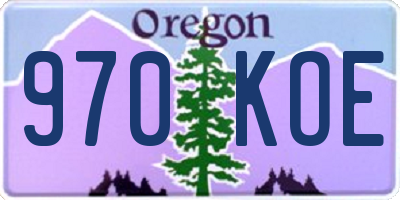 OR license plate 970KOE