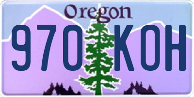 OR license plate 970KOH