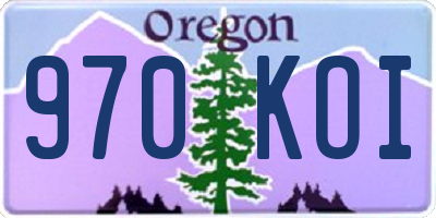 OR license plate 970KOI