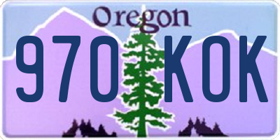 OR license plate 970KOK