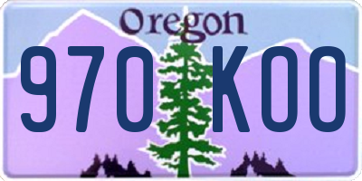 OR license plate 970KOO