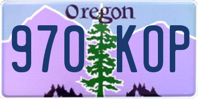 OR license plate 970KOP