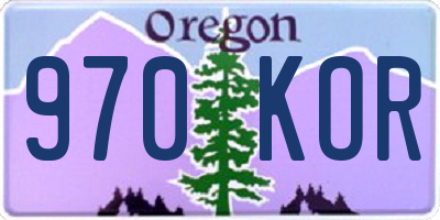 OR license plate 970KOR