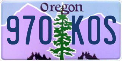 OR license plate 970KOS