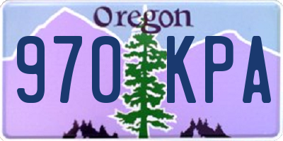 OR license plate 970KPA