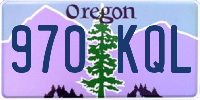 OR license plate 970KQL