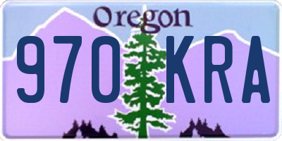 OR license plate 970KRA