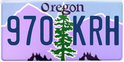 OR license plate 970KRH