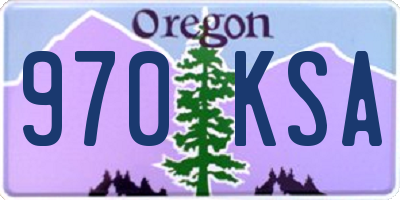 OR license plate 970KSA