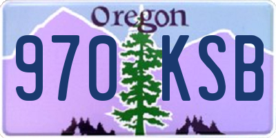 OR license plate 970KSB